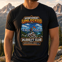 Load image into Gallery viewer, Achievement Unlocked 14,000 FT Club Hiking T-Shirt