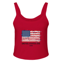 Load image into Gallery viewer, American Glitch V250 Women's Tank – Black Text in Red – product photo