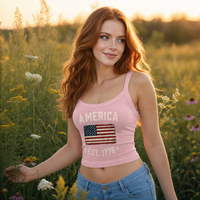 Load image into Gallery viewer, America Est. 1776 Women's Tank – White Text – lifestyle photo 3