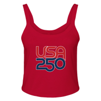 Load image into Gallery viewer, USA 250 Women's Tank in Red – product photo