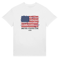Load image into Gallery viewer, American Glitch V250 Unisex Tee in White – product photo