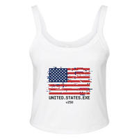 Load image into Gallery viewer, American Glitch V250 Women's Tank – Black Text in White – product photo