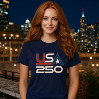 Load image into Gallery viewer, USA 250 Retro Logo Unisex Tee – Dark – lifestyle photo 3