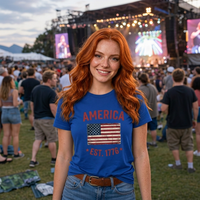 Load image into Gallery viewer, America Est. 1776 Unisex Tee – Red Text – lifestyle photo 5
