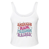 Load image into Gallery viewer, American Made. Freedom Raised. Women's Tank in White – product photo