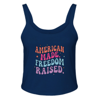 Load image into Gallery viewer, American Made. Freedom Raised. Women's Tank in Navy – product photo