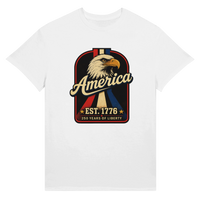 Load image into Gallery viewer, Retro America Eagle Unisex Tee in White – product photo