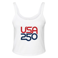 Load image into Gallery viewer, USA 250 Women's Tank in White – product photo